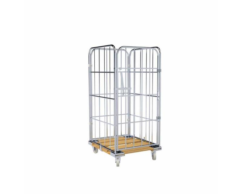 OSWALD Transportgeräte Transportwagen Rollbehälter 4-seitig, Rollplatte aus Holz 724 x 815 x 1.530 mm 500 kg, (RW10078), Nutzhöhe 1.340mm, Rollplatte aus Holz von OSWALD Transportgeräte