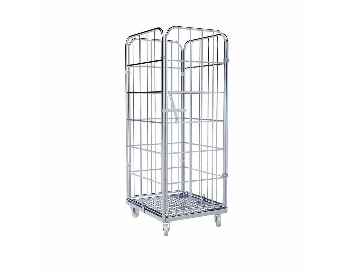 OSWALD Transportgeräte Transportwagen Rollbehälter FV, 4-seitig, 1 Tür, 724 x 815 x 1.830 mm, 500 kg, Metall, (RW10529), Metall-Rollplatte, Nutzhöhe 1.640 mm von OSWALD Transportgeräte