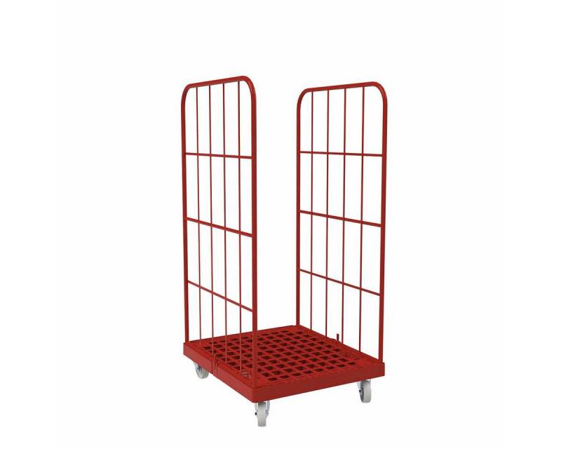 OSWALD Transportgeräte Transportwagen Rollbehälter Kunststoff 2-seitig, 724 x 815 x 1.530 mm 500 kg Feuerrot, (RW10032), Kunststoffboden aus hochwertigem HDPE-Material von OSWALD Transportgeräte