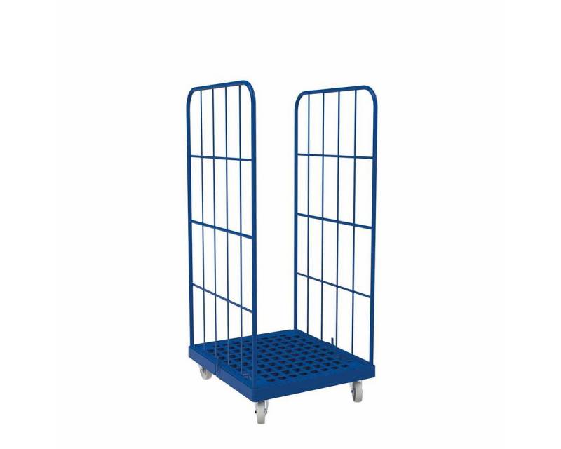 OSWALD Transportgeräte Transportwagen Rollbehälter Kunststoff 2-seitig, 724 x 815 x 1.630 mm, 500 kg, Blau, (RW10036), Kunststoffboden aus hochwertigem HDPE-Material von OSWALD Transportgeräte