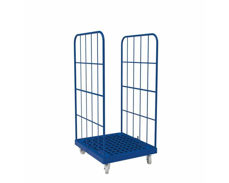 OSWALD Transportgeräte Transportwagen Rollbehälter Kunststoff 2-seitig 724 x 815 x 1.530mm 500 kg Enzianblau, (RW10030), Kunststoffboden aus hochwertigem HDPE-Material von OSWALD Transportgeräte