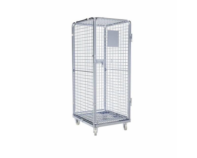 OSWALD Transportgeräte Transportwagen Rollbehälter hoch 5-seitig, 724 x 815 x 1.810 mm 500 kg, Platte Metall, (RW10419), Metall-Rollplatte, Diebstahlschutz, Nutzhöhe 1.585 mm von OSWALD Transportgeräte