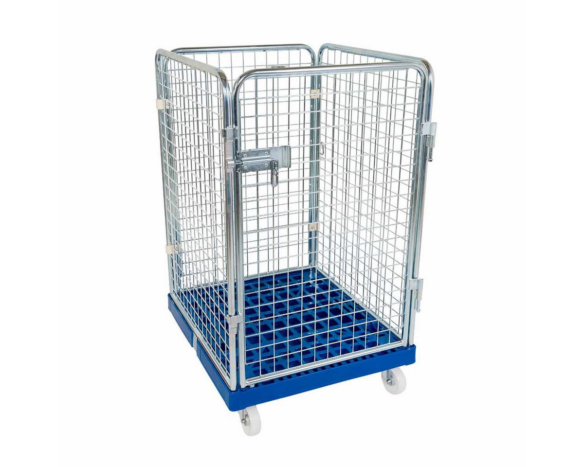 OSWALD Transportgeräte Transportwagen Rollbehälter niedrig 4-seitig, 724 x 815 x 1.210 mm 500 kg Platte Grün, (RW10342), Rollplatte aus Kunststoff, Nutzhöhe 1.020 mm, Verkehrsgrün von OSWALD Transportgeräte