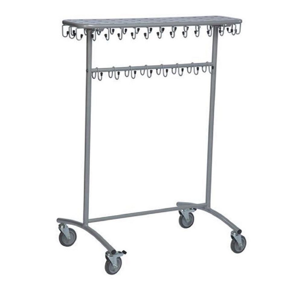 OSWALD Transportgeräte Transportwagen Rollgarderobe Kleiderständer, 975 x 592 x 1.215 mm Traglast 30 kg Grau, (NK30KV), Leichte Konstruktion, höhenverstellbar von OSWALD Transportgeräte
