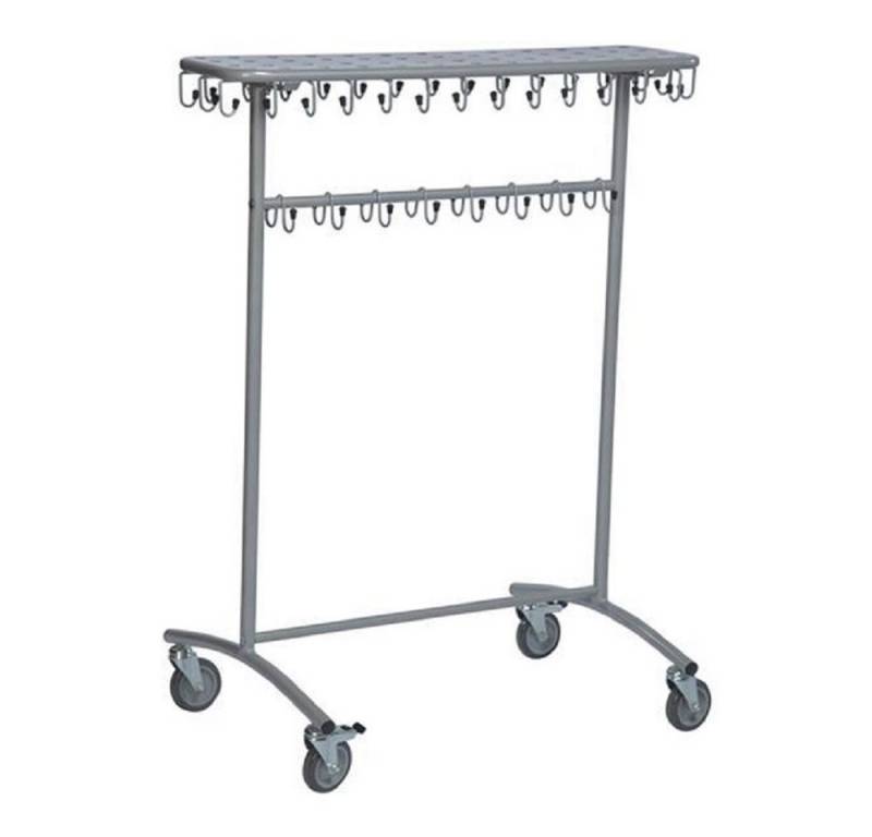 OSWALD Transportgeräte Transportwagen Rollgarderobe Kleiderständer, 975 x 592 x 1.215 mm Traglast 30 kg Grau, (NK30KV), Leichte Konstruktion, höhenverstellbar von OSWALD Transportgeräte