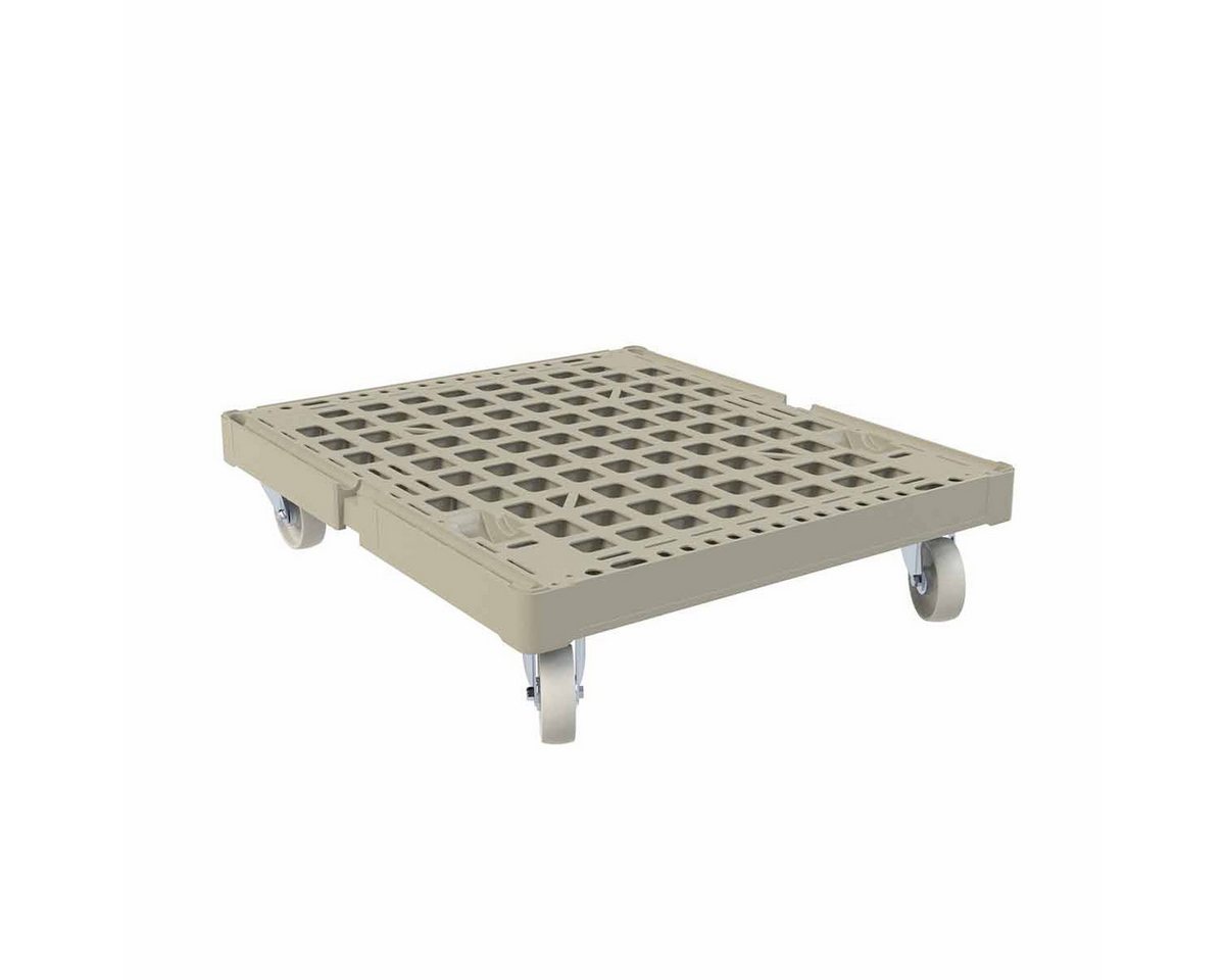OSWALD Transportgeräte Transportwagen Rollplatte Kunststoff, 724 x 815 x 190 mm, 500 kg, Kieselgrau, (RW10014), Kunststoffboden aus hochwertigem HDPE-Material von OSWALD Transportgeräte