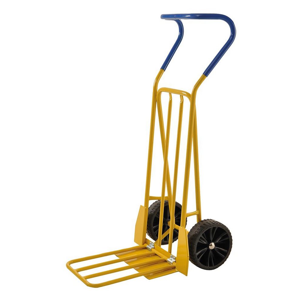 OSWALD Transportgeräte Transportwagen Sackkarre 250 kg klappbarer Ladebügel 2 Bockrollen ergonomischer Griff von OSWALD Transportgeräte