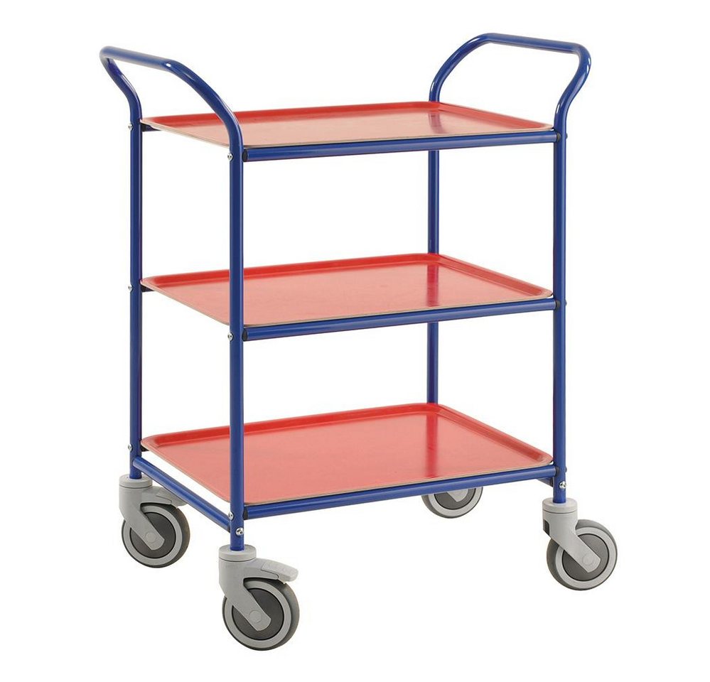 OSWALD Transportgeräte Transportwagen Servierwagen Tablettwagen 770 x 495 mm - 150 kg - blau/rot, (NK1620-BR), Pulverlackiert mit 3 abnehmbaren Tabletts OSWALD Transportgeräte Transportwagen Servierwagen Tablettwagen 770 x 495 mm - 150 kg - blau/rot, (NK1620-BR), Pulverlackiert mit 3 abnehmbaren Tabletts von OSWALD Transportgeräte