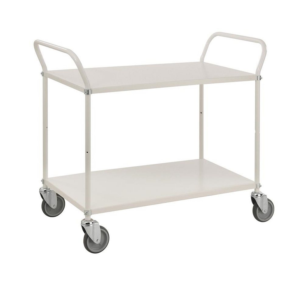 OSWALD Transportgeräte Transportwagen Servierwagen mit 2 Böden 1.080 x 480 x 940 mm, Traglast: 250 kg - weiß, (NK4105B), Pulverlackiert, mit 2 Metallböden von OSWALD Transportgeräte