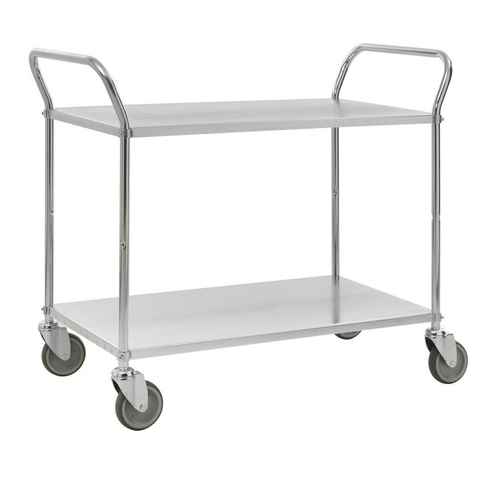 OSWALD Transportgeräte Transportwagen Servierwagen mit 2 Böden 1080 x 480 x 940 mm, Traglast 250 kg verzinkt, (NK4105-EB), Elektrolytisch verzinkt, mit 2 Metallböden von OSWALD Transportgeräte