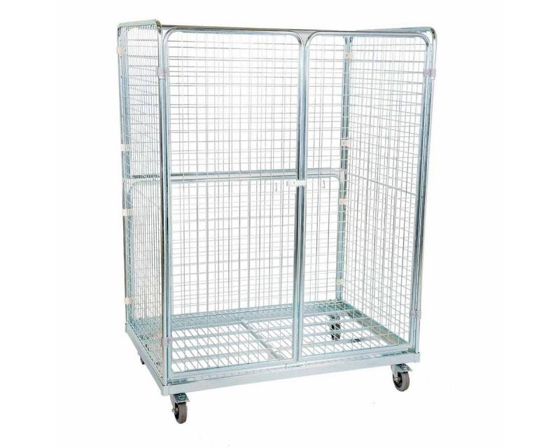 OSWALD Transportgeräte Transportwagen Stahlrollbehälter 1350, 950 x 1.350 x 1.820 mm, 2 Flügeltüren, 800 kg, (RW11041), Rollplatte Metall, Nutzhöhe 1.620 mm, 4-seitig, Rollen Polyamid von OSWALD Transportgeräte