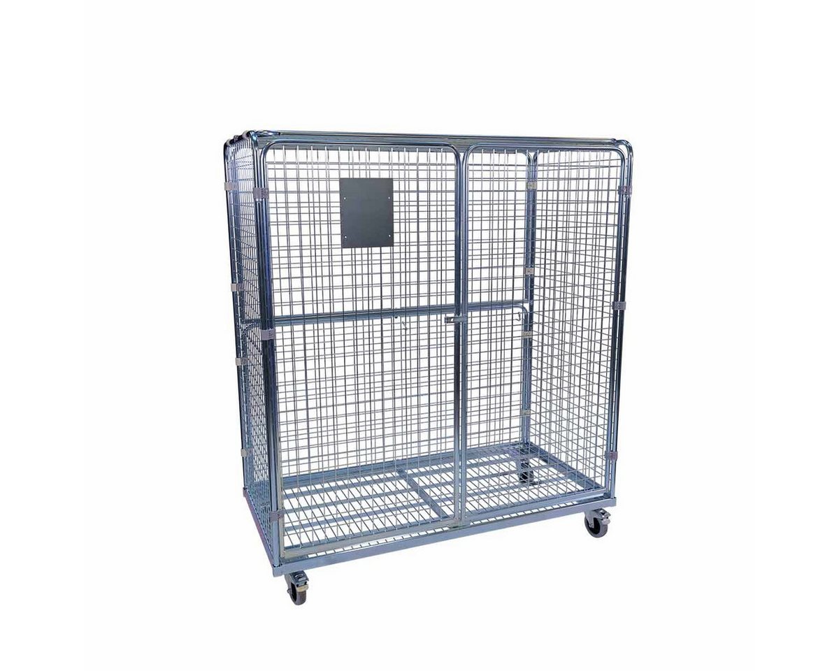 OSWALD Transportgeräte Transportwagen Stahlrollbehälter 1600, 800x1650x1830mm Diebstahlschutz 2 Türen 500 kg, (RW11052), Rollplatte Metall, Nutzhöhe 1.600 mm, 5-seitig, Rollen Polyamid von OSWALD Transportgeräte