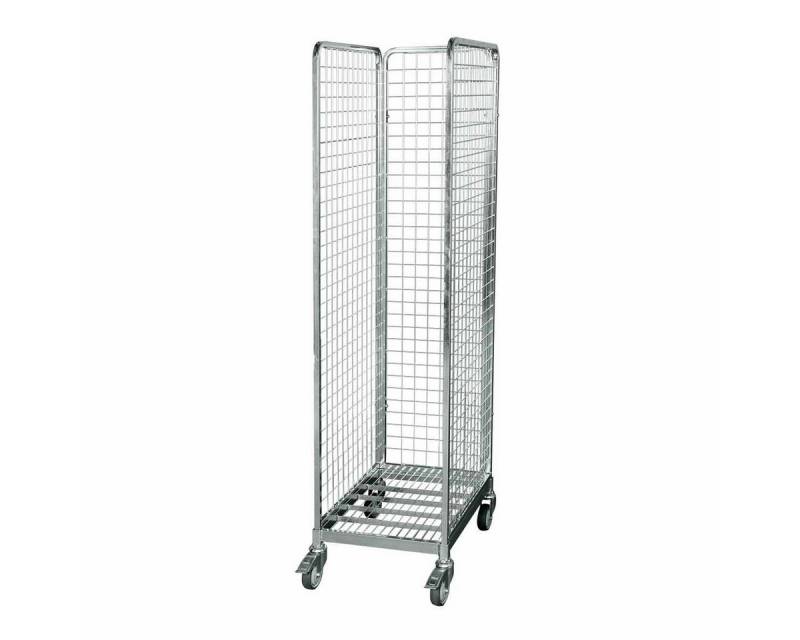 OSWALD Transportgeräte Transportwagen Stahlrollbehälter 460, 500 x 680 x 1.855 mm, 3-seitig, 300 kg, (RW11010), Rollplatte Metall, Nutzhöhe 1.665 mm, Rollen Polypropylen von OSWALD Transportgeräte