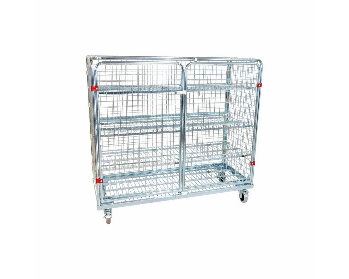 OSWALD Transportgeräte Transportwagen Stahlrollbehälter 620, 620 x 1.500 x 1.400 mm, Diebstahlschutz, 500 kg, (RW11062), Rollplatte Metall, Nutzhöhe 1.185 mm, 5-seitig, Rollen Polyamid von OSWALD Transportgeräte