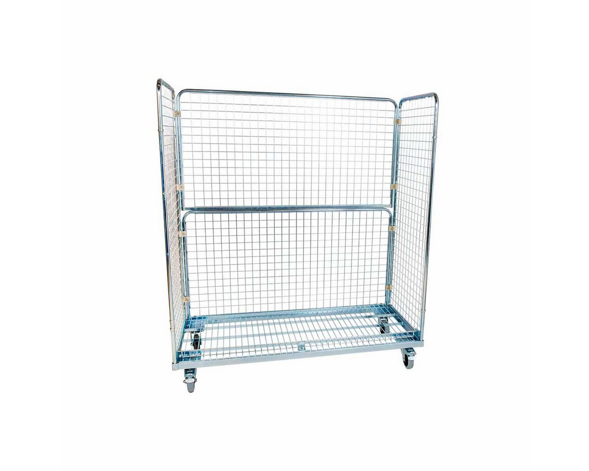 OSWALD Transportgeräte Transportwagen Stahlrollbehälter 620, 620 x 1.500 x 1.700 mm, 3-seitig, 500 kg, (RW11063), Rollplatte Metall, Nutzhöhe 1.500 mm, 3-seitig, Rollen Polyamid von OSWALD Transportgeräte