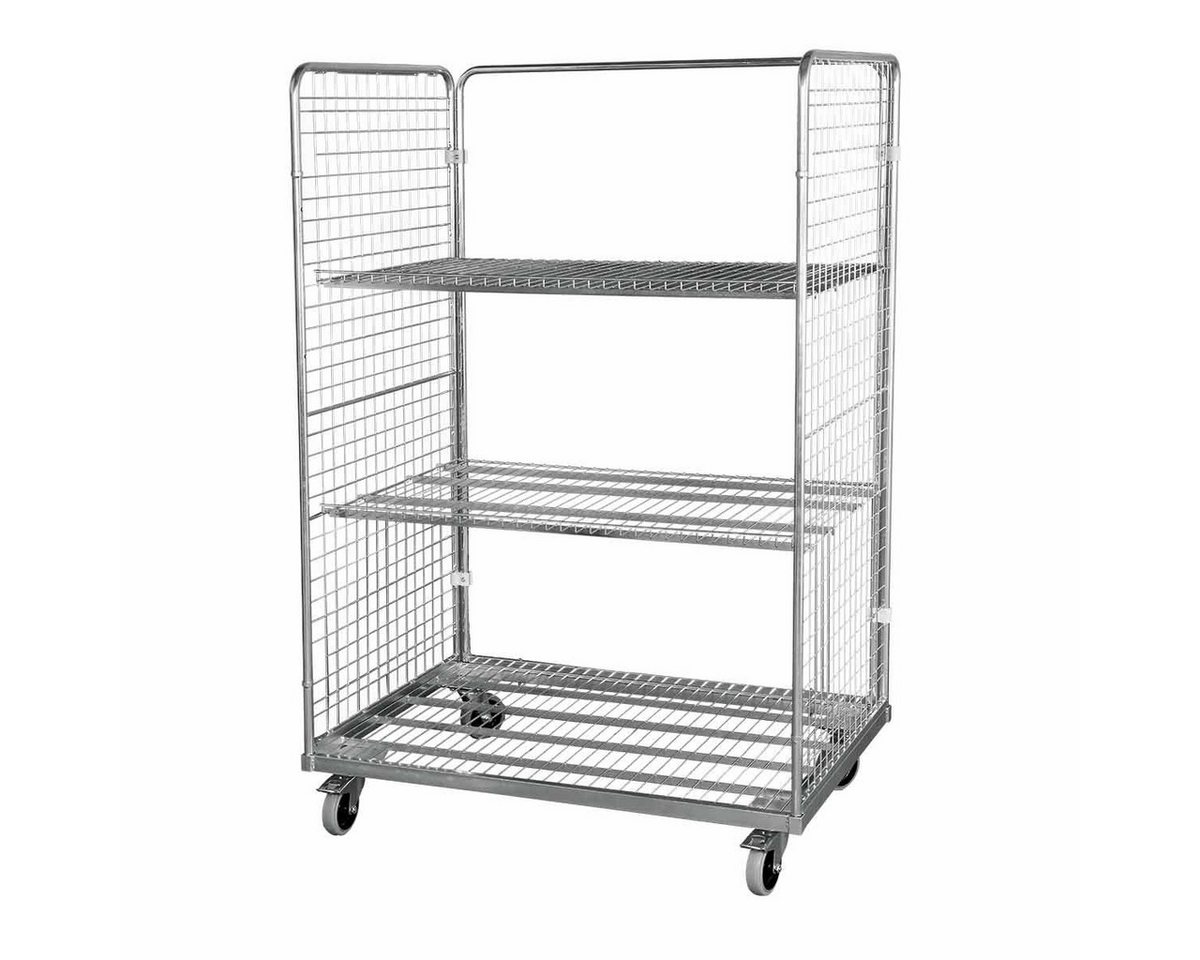OSWALD Transportgeräte Transportwagen Stahlrollbehälter 800, 800 x 1.200 x 1.820 mm, 2-seitig, 600 kg, (RW11030), Rollplatte Metall, Nutzhöhe 1.620 mm, 2-seitig, Rollen Polyamid von OSWALD Transportgeräte