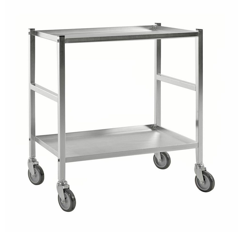 OSWALD Transportgeräte Transportwagen Tischwagen mit 2 Böden 690 x 430 x 750 mm, Traglast: 150 kg - verzinkt, (NK4100-EB), Elektrolytisch verzinkt, passend für Boxen 600 x 400 mm von OSWALD Transportgeräte