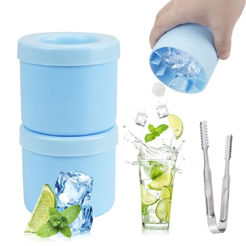 OT-NVWOZR 2 Stück EiswüRfelform Silikon,Klein EiswüRfelbehäLter mit Deckel & Eiszange, Eiseimer Eiswürfel Eiswürfelformen Eiskübel,Eisbereiter Cup EiswüRfelschale Ice Cube mold Tray (Dunkelblau) OT-NVWOZR 2 Stück EiswüRfelform Silikon,Klein EiswüRfelbehäLter mit Deckel & Eiszange, Eiseimer Eiswürfel Eiswürfelformen Eiskübel,Eisbereiter Cup EiswüRfelschale Ice Cube mold Tray (Dunkelblau) von OT-NVWOZR