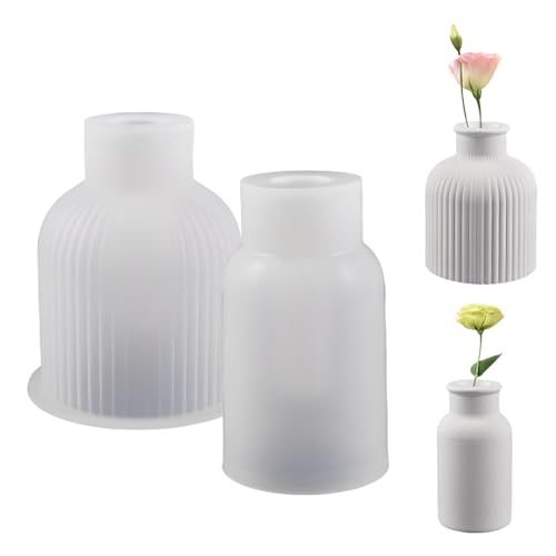 2 Stücke Vase Silikonform Vasen Resin Vase Gießformen Handgefertigte Gießformen Blumenvasen DIY Blumenvasen Silikonformen(Weiß) von OTAIVE