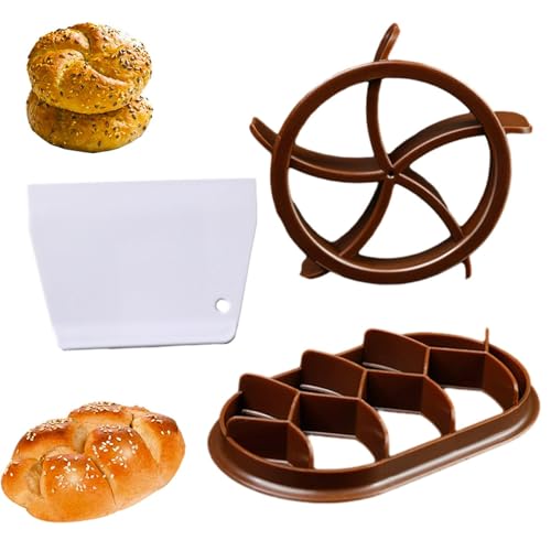 Brötchenstempel Set,3 PCS Brotpresse,Brot Ausstecher Brötchen Ausstecher Brötchendrücker Brotbackform Kastenform DIY Teig Keks Presse Brötchen Brotstempel Backen Stempel Bäckerei Zuhause(Kaffee) von OTAIVE