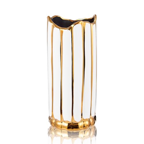 Weiße Keramik-Blumenvase, Moderne Wohnkultur, groß für Pampasgras von OTARTU