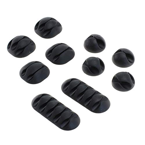 OTB Kabelmanagement - Kabelclips/Kabelhalter - 10er Set Schwarz von OTB