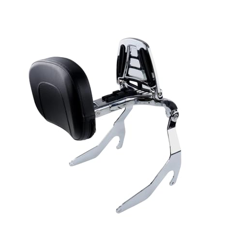 OTBEHUWJ Motorrad Gepäckhalterung Motorrad Passagier Rückenlehne Mit Klapp Gepäck Rack Für B&MW R18 B Klassische 2020 2021 2022 2023(R18B Silver) von OTBEHUWJ