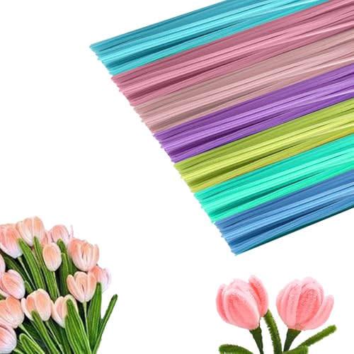 Pfeifenreiniger Blumen Set, 500 Stück Pfeifenputzer zum Basteln, mit Blumendraht, Blumen Staubblatt für Blumenstrauß DIY Dekorationen, Pfeifenreiniger zum Basteln von OTCOY
