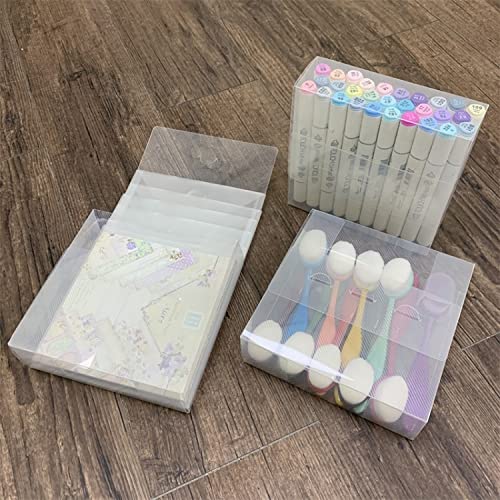 13 Aufbewahrungsboxen und Stempel- und Stanz-Aufbewahrungsbeutel aus transparentem Kunststoff und durchsichtige rechteckige Boxen für Stanzformen Pinsel Stempel Stanzform von OTCRAFT