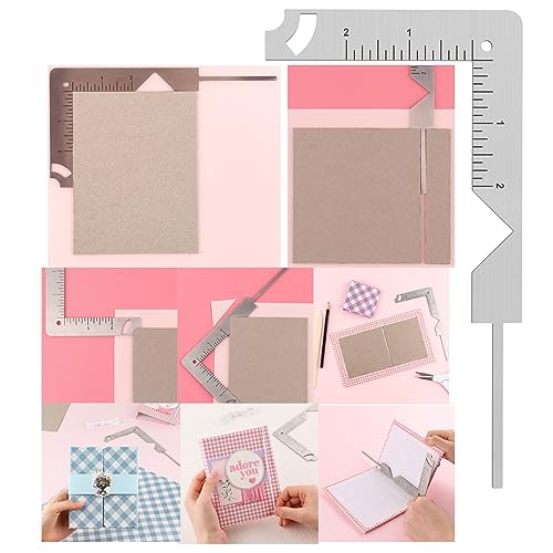 OTCRAFT 1 x Bucheinband-Anleitung, 5-in-1 Buchbinder-Werkzeug aus Edelstahl, zum Herstellen von Bucheinbanden, Erstellen von Buch- oder Albumeinbanden aus Spanplatten, macht das Erstellen von Deckeln von OTCRAFT