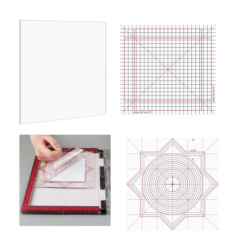 OTCRAFT 5 Stück/Set, 15,2 x 15,2 cm, vielseitig verwendbare, rutschfeste Klebematten, passend für Stempelpositionierungswerkzeug-Set, Photopolymer-Griffmatte mit gedruckten Anleitungen in von OTCRAFT