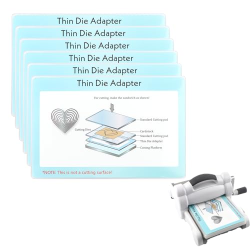 OTCRAFT 6 Stück 22,9 x 15,2 cm Standard-Adapter-Pad für Sizzix Big Shot Maschine, dünner Stanzadapter für Stanzmaschine, Schneidpads, Unterlegscheibe, um ein Sandwich für die meisten Thinlits von OTCRAFT