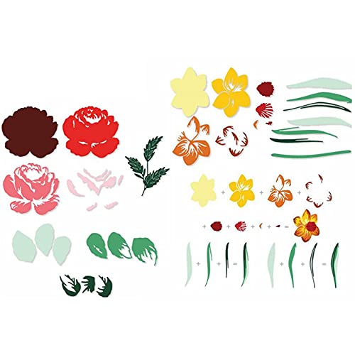 OTCRAFT Narzisse + Rose Metall Stanzschablone Für Scrapbook DIY Handwerk Fotoalbum Karte Und Einladungskarte Papierkartendekoration Prägung von OTCRAFT