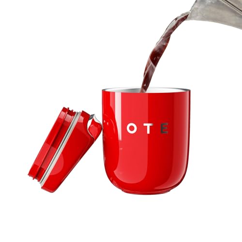 OTE Mini Thermobecher, Tragbarer Kaffeetasse Isolierbecher, Hält Getränke heiß/kalt, Edelstahl Kaffeebecher to Go, 220ml Auslaufsicher Reisebecher (Rot) von OTE