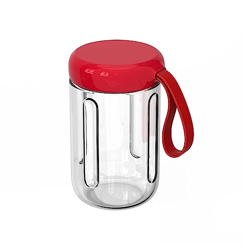 Mixbecher für OTE Blender, 400 ml Mixbecher, 14oz Smoothie Becher, Mason Jars, Tumbler, Material, Transparent, Tropffest, Geruchsneutral, BPA-frei, Rot von OTE