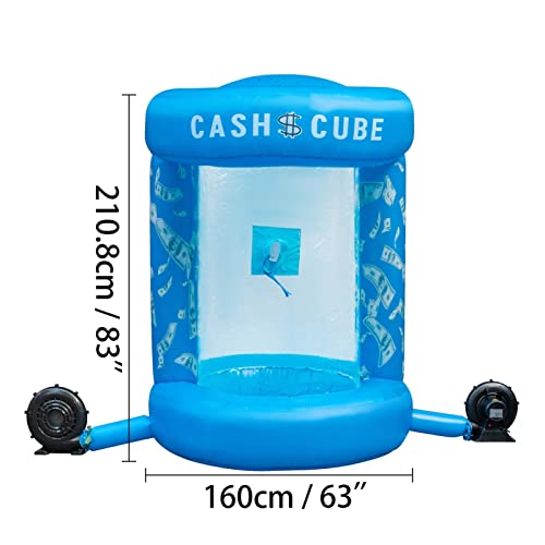 5.3x6.9 Fuß aufblasbare Bargeldwürfel -Geldmaschine Zwei Blohen Blasable Cash Cube Booth Werbung Werbung Schnell aufgeblasen,Effiziente Ausrüstung von OTENC