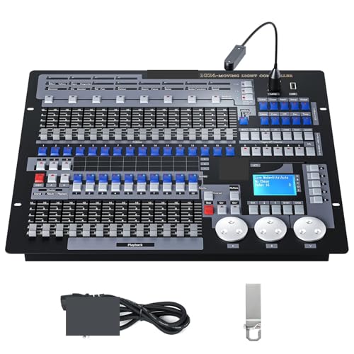 DMX-Controller 1024 DMX Controller DJ Ausrüstung Dmx 512 Konsole Schwarz Große Bühne Beleuchtung Controller for Live Konzert KTV DJ Club für Vielseitigkeit(Only Console) von OTENC