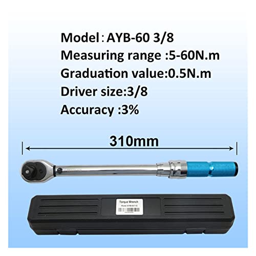 Drehmomentschlüssel 1/4 "3/8" 1/2 "Einstellbarer Schraubenschlüssel Fahrradreparaturwerkzeuge Handschlüssel Ratsche Ratchet Wrench Tool,Langlebig(AYB-60) von OTENC