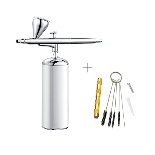 Farbsprühgerät, Pro drahtloser kabelloser wiederaufladbarer Airbrush-Auto Start- und Stop-Upgrade-Modelle-Sprühfarbe Sunless Tanning Foundation-Kit,Gleichmäßiges Sprühen(Part B white) von OTENC