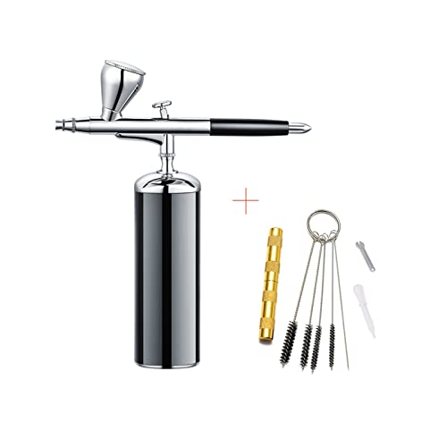 Farbsprühgerät, Tragbare multifunktionale schnurlose Airbrushes-Kits for sonnenfreie Bräunung temporärer Tattoopiston-Luftkompressor,Gleichmäßiges Sprühen(Part B black) von OTENC
