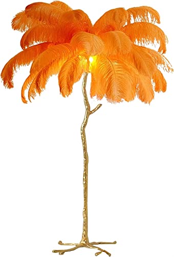 Federlampe, Feder-Stehlampe for Wohnzimmer, moderne Luxus-Feder-Stehlampe aus echtem Straußenharz, romantische Prinzessin-Schlafzimmer-Stehlampe for Schlafzimmer, Wohnzimmer, Büro, Innendekoration für Federlampe, Feder-Stehlampe for Wohnzimmer, moderne Luxus-Feder-Stehlampe aus echtem Straußenharz, romantische Prinzessin-Schlafzimmer-Stehlampe for Schlafzimmer, Wohnzimmer, Büro, Innendekoration für von OTENC