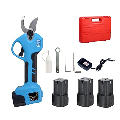 Gartenscheren, 16,8 V Akku-Gartenschere Lithium-Ionen-Gartenschere Effiziente Schere Bonsai Elektrische Äste Gartengeräte Elektrischer SC-8604 Koffer,Präzisionsschneiden(Three batteries case) von OTENC
