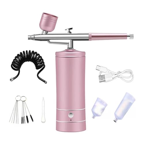 Handheld-Nano-Hydrationssprühpistole, Hochdruck-Sauerstoffzerstäuber for Gesichtsessenz Verbessert das Finish(Pink) von OTENC