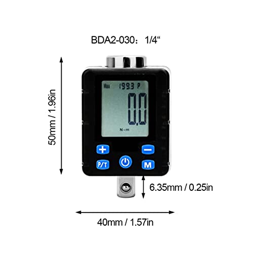 High Accuracy Large Screen Electronic Digital Torquemeter Adjustable Torque Meter Adapter Professional Universal Wrench,Langlebig(BDA2-030) von OTENC