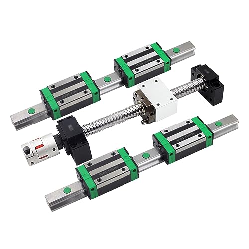 Linearlager, SFU1610 Kugelumlaufspindel-Set L1100 Mm + Linearschienen 2 Stück HGR20 Vierkantführung + 4 Stück HGH20CA / HGW20CC Wagenblöcke For CNC-Maschine,Feine Verarbeitung(SFU1610 HGH20CA,300mm) von OTENC