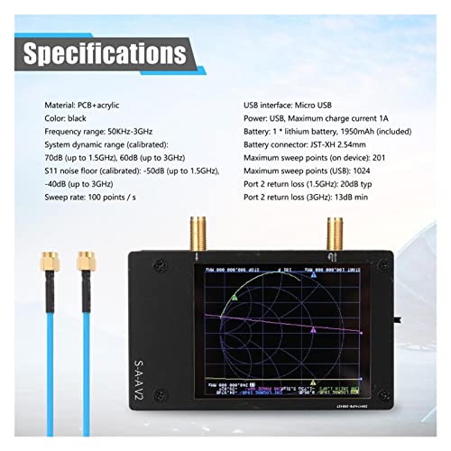 Logikanalysator, 3G S-A-A-2 V2 Vector Network Analyzer Digital Nano VNA Tester USB Logischer Antennenanalysator stehend,Viele analoge(2.8in 3G Style 2) von OTENC