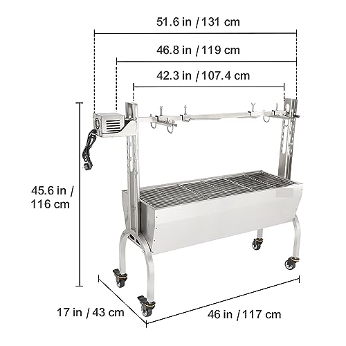 Rotisserie-Grill aus Edelstahl/mit Haubenabdeckung/mit Windschutzscheibe, Grill for ganze Schweine, Lamm, Ziegen, Holzkohle-Spieß,Zeitersparnis(Rotisserie Grill) von OTENC