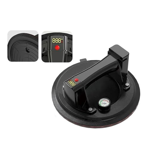 Saugnäpfe 240 kg 9 Zoll elektrischer Saugnapf for Fliesen Glas Marmor Industriesauger Batterieladegerät für Metall, Fliesen(With pressure gauge) von OTENC