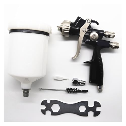 Spritzpistole, Luftspritzpistole mit 1,3-mm-Edelstahldüse/Farbspritzgerät for Wasserfarben/Lacke(WHITE PART) von OTENC