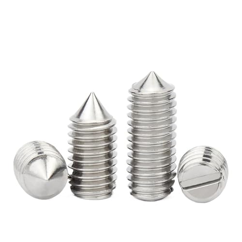 Gewindestifte mit Kegelspitze, Menge und Schlitzkopf aus Edelstahl M1,6 M2,5 M3 M4 M5 M6 M8 M10, kopflose Bolzen konischem Ende(2mm X10pcs) von OTENG